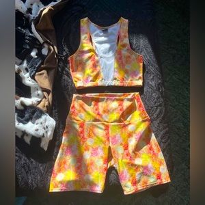 Rave outfit. Sports top and Biker shorts